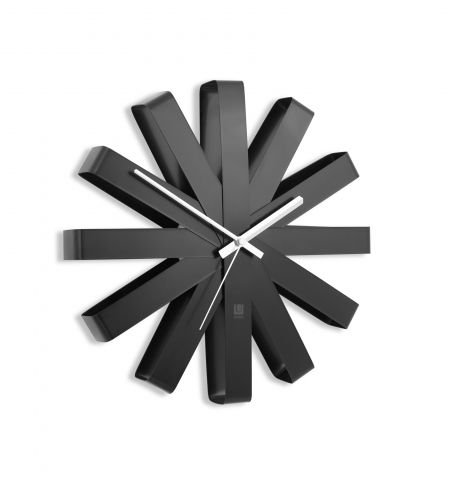 Стенен часовник Umbra Ribbon, цвят черен