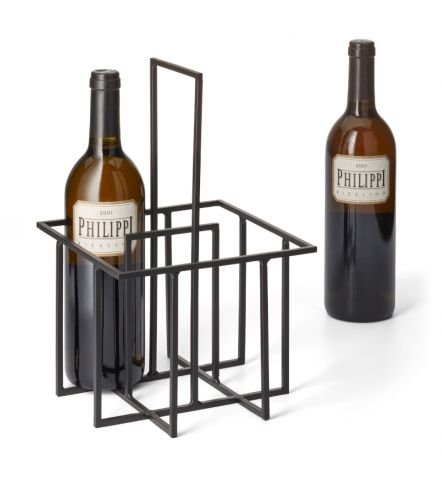 Метална кошница / стойка за вино Philippi Cubo - черна