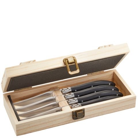 Комплект ножове за стек в дървена кутия Gefu Basco