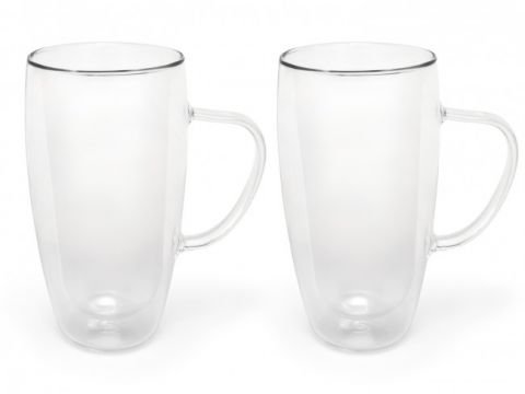 Сет от 2 двустенни стъклени чаши с дръжка Bredemeijer Cappuccino/Latte Macchiato, 400 мл