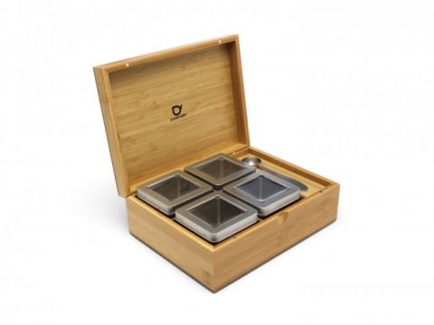Бамбукова кутия за чай с 4 канистъра и дозаторна лъжица Bredemeijer 
