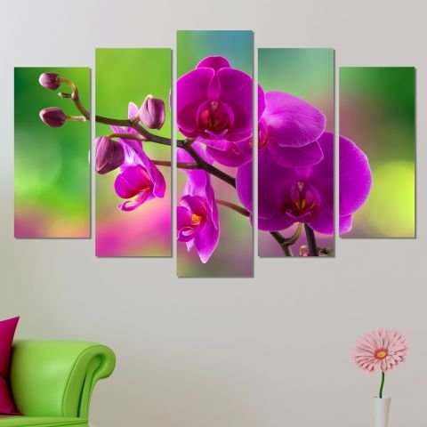 Декоративен панел за стена с лилави орхидеи Vivid Home