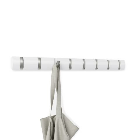 Закачалка за стена с 8 броя закачалки Umbra Flip - цвят бял