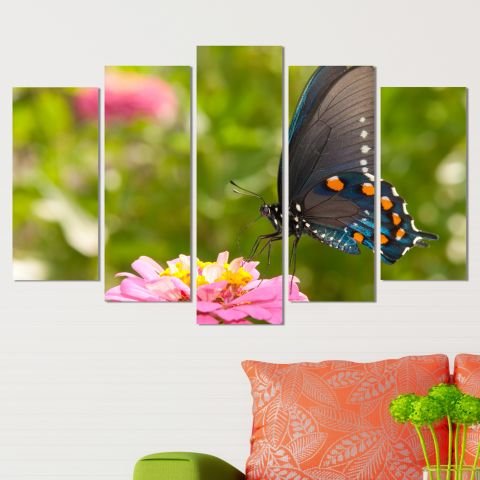 Декоративeн панел за стена с пъстроцветна пеперуда Vivid Home