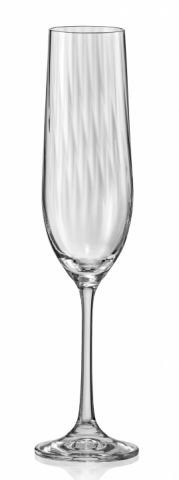 Комплект 6 бр. чаши за пенливи вина Bohemia Crystalex Waterfall 190 мл