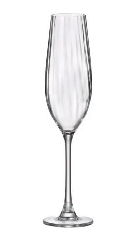 Комплект 6 броя чаши за шампанско Bohemia Crystalite Columba Optic, 260 мл