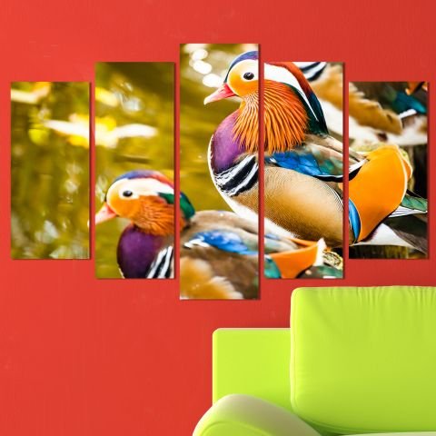 Декоративeн панел за стена с пъстроцветни плаващи птици Vivid Home