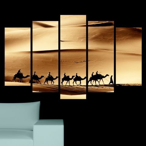 Декоративен панел за стена с пустинен пейзаж и керван камили Vivid Home
