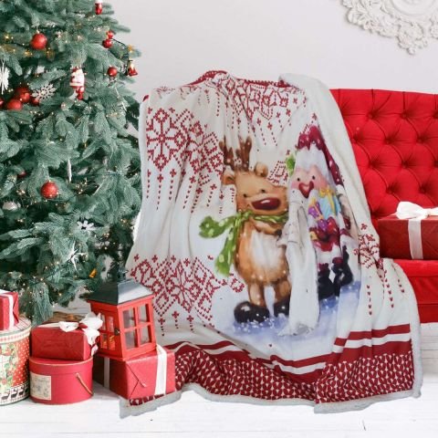 Одеяло PNG печат DF 150/200 см - Дядо Коледа