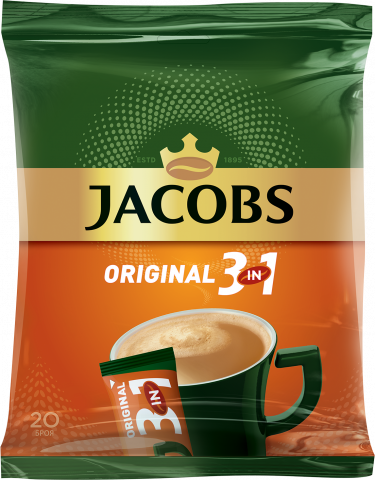Разтворима кафе напитка Jacobs 3in1 Мултипак 20 брoя / 20 x 18 г