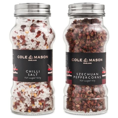 Подаръчен комплект Чили сол и Сечуански микс Cole & Mason