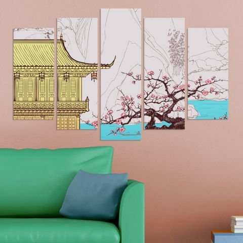Декоративeн панел за стена с японски мотиви Vivid Home