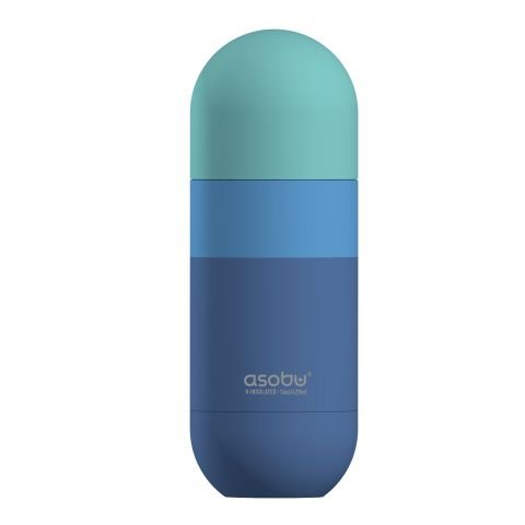 Двустенна термо бутилка Asobu Orb - 420 мл, пастелно синя