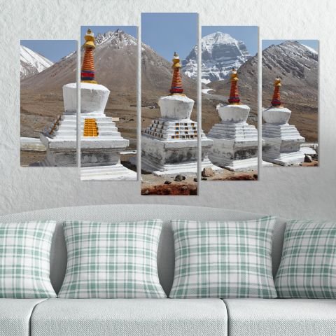 Декоративeн панел за стена с изглед на монументи с алпийска визия Vivid Home