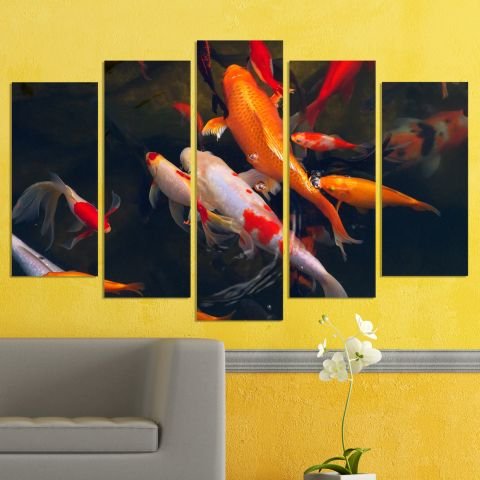 Декоративeн панел за стена с декоративни пъстроцветни рибки Vivid Home