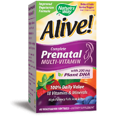 Мултиватимини за бременни с растителна  DHA Nature's Way Alive!