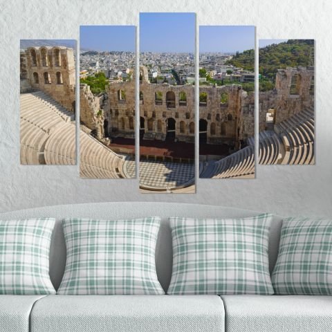 Декоративни панели за стена с изглед на древен амфитеатър в Атина Vivid Home
