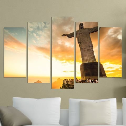 Декоративeн панел за стена със статуята на Исус от Рио Vivid Home