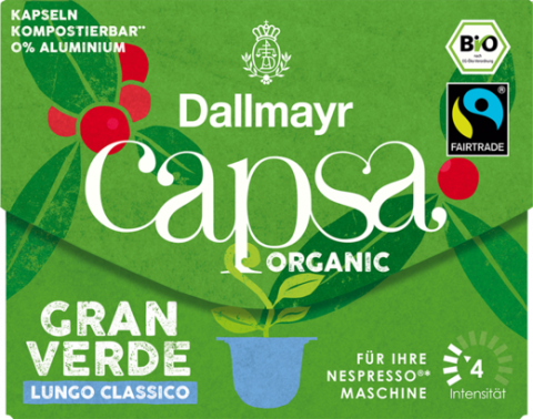 Кафе капсули Dallmayr Gran Verde capsa Lungo Classico, 10 броя