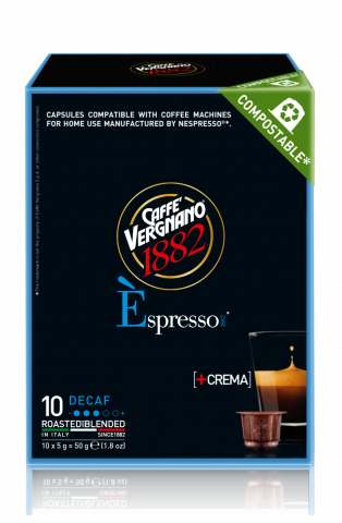Капсули Vergnano E'spresso Decaffeinated Nespresso - 10 бр х 5 г 