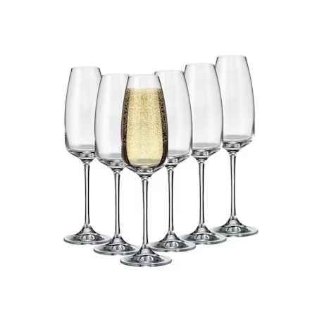 Комплект 6 броя чаши за шампанско Bohemia Crystalite Anser, 290 мл