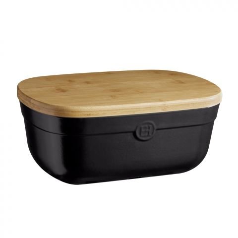 Керамична кутия за хляб с дъска за рязане Emile Henry Bread Box - трюфел
