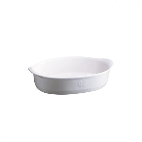 Керамична овална форма за печене Emile Henry Small Oval Oven Dish 27,5/17,5 см - цвят бял