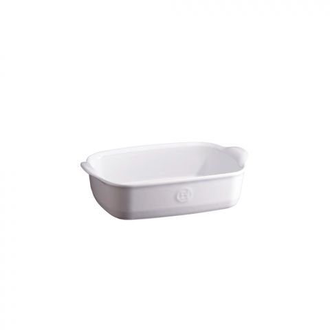 Керамична правоъгълна форма за печене Emile Henry Individual Oven Dish 22/15 см - цвят бял