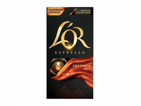 Алуминиеви кафе капсули за Nespresso L'OR Origins Colombia 10 x 5,2 г