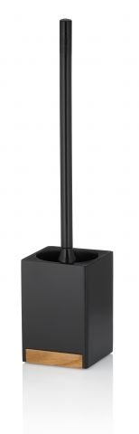 Четка за тоалетна Kela Cube - черна с дървен елемент