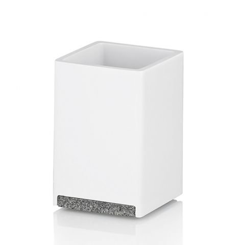 Чаша за баня Kela Cube - бяла с елемент във вид на камък