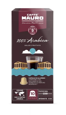 Кафе капсули за Nespresso Mauro 100% Arabica - 10 бр х 5,5 г