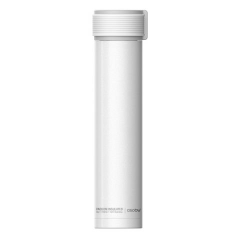 Двустенна термо бутилка с вакуумна изолация Asobu Skinny Min 230 мл - цвят бял