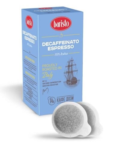 Филтърни кафе дози Baristo Decaffeinated Espresso 100% Арабика, 14 броя