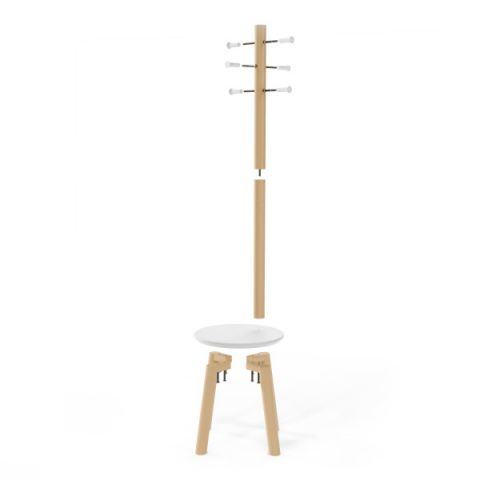 Закачалка със стол Pillar Stool - бялa / натурален