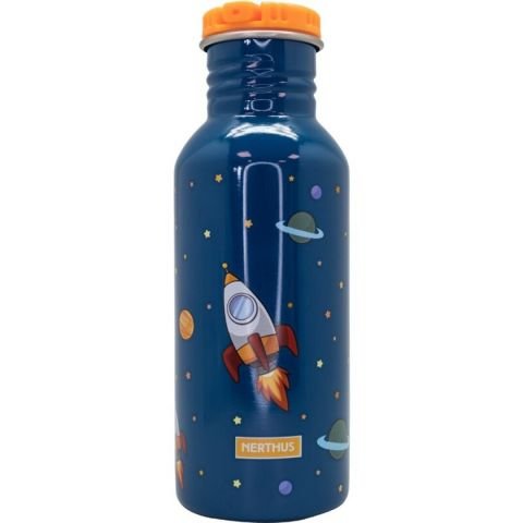 Детска бутилка със сламка Nerthus Космос - 500 мл
