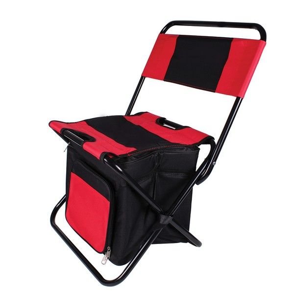 Къмпинг стол с хладилна чанта Muhler, червен