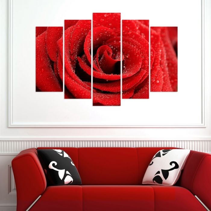Декоративен панел за стена червена роза Vivid Home
