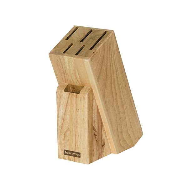 Дървен блок за 5 ножа и ножица Tescoma 