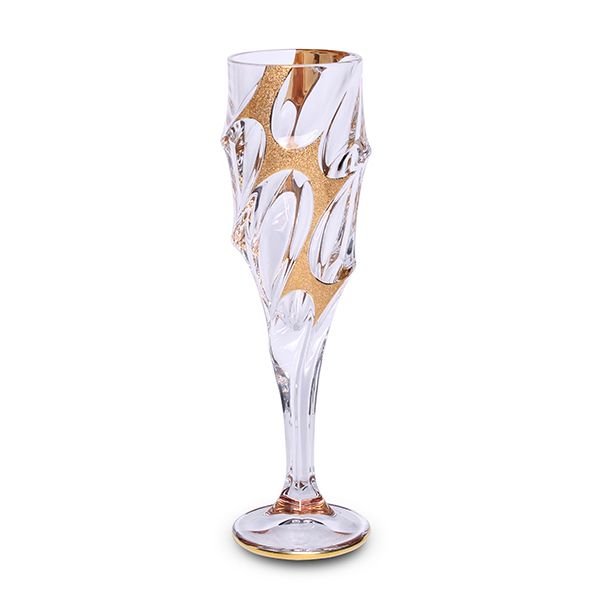 Чаша за шампанско Bohemia Calypso Golden Ice 180 мл, 6 броя