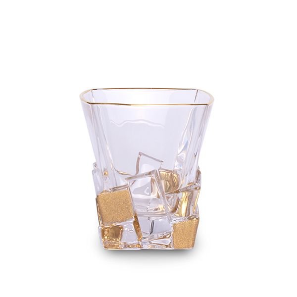 Чаша за уиски Bohemia Crack Golden Ice 310 мл, 6 броя