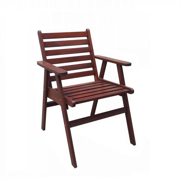 Дървен стол с подлакътници Muhler Meranti, 59 х 63 х 86 см
