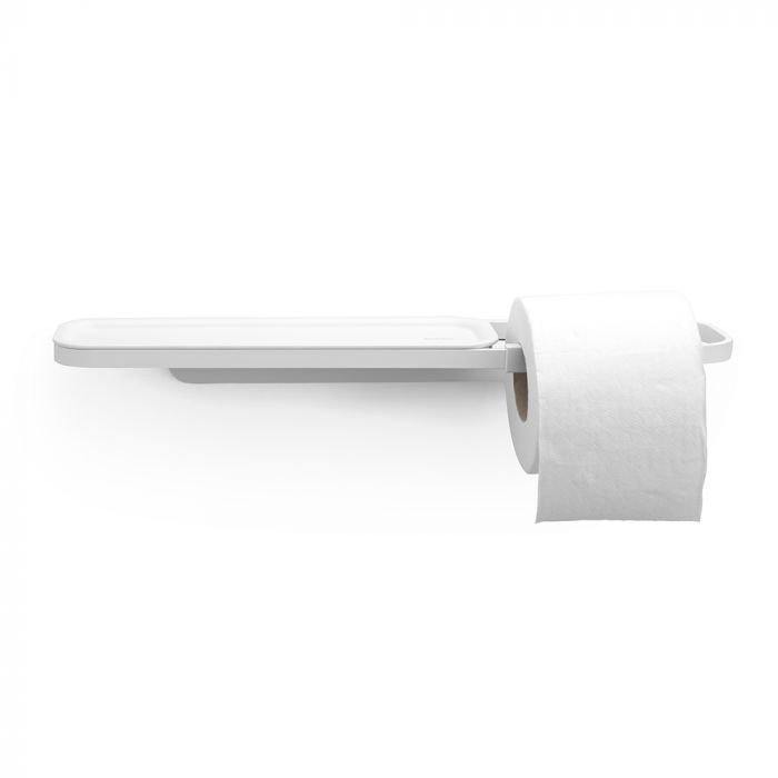 Държач за тоалетна хартия с рафт Brabantia, White