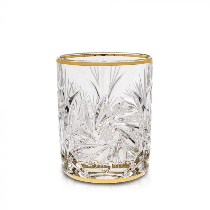 Чаша за уиски Bohemia 1845 Pinwheel Matt Cut and Gold 360 мл - 6 броя