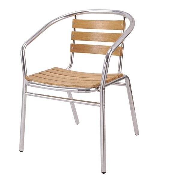 Алуминиев стол с дървени ламели Muhler OYB6102