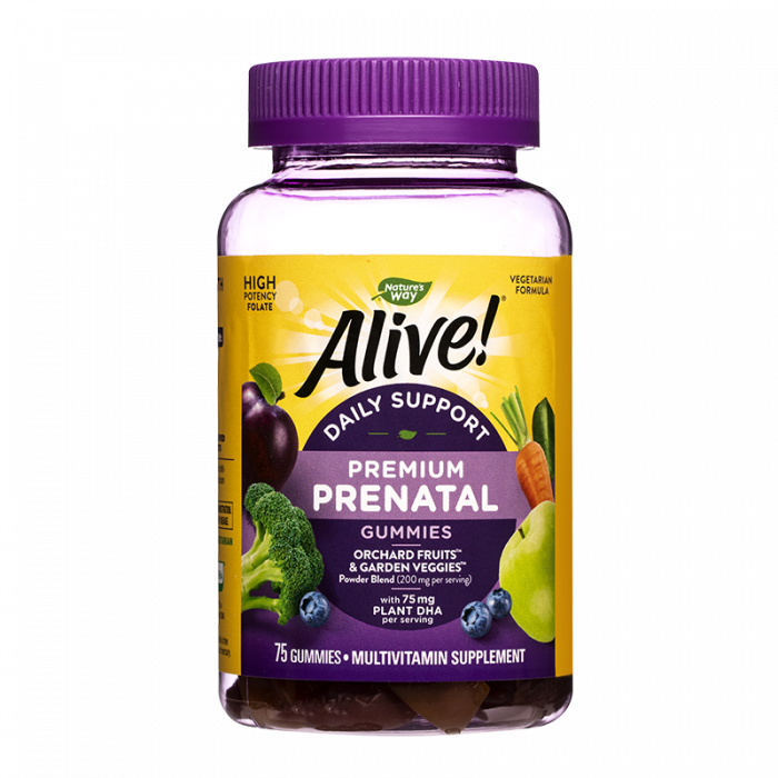Мултивитамини Nature's Way Alive! Пренатал (мултивитамини за бременни) Гъми 146 мг 