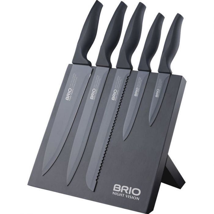 Комплект от 5 броя ножове и магнитна стойка Brio Night Vision