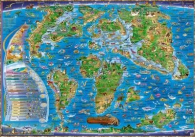 Детска картинна карта на Праисторическия свят