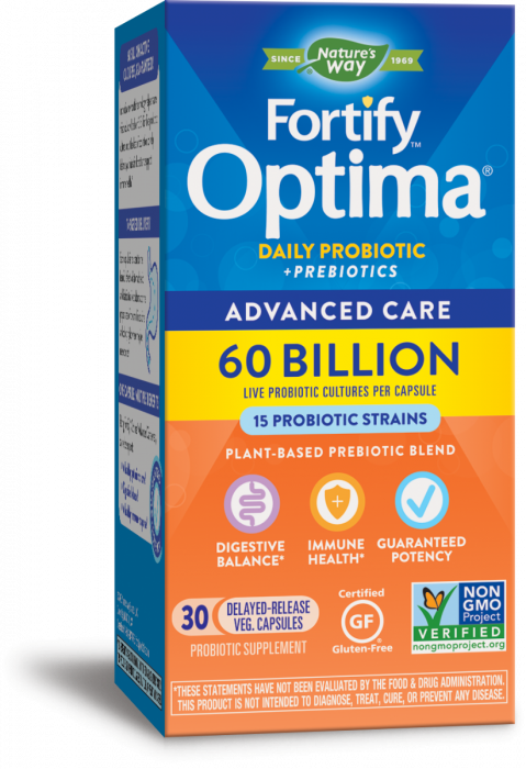 Фортифай Оптима пробиотик + 60 милиарда активни пробиотици Nature’s Way, 30 капсули