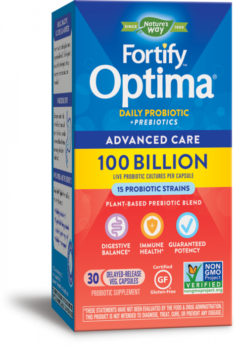 Фортифай Оптима пробиотик + 100 милиарда активни пробиотици Nature’s Way 30 капсули